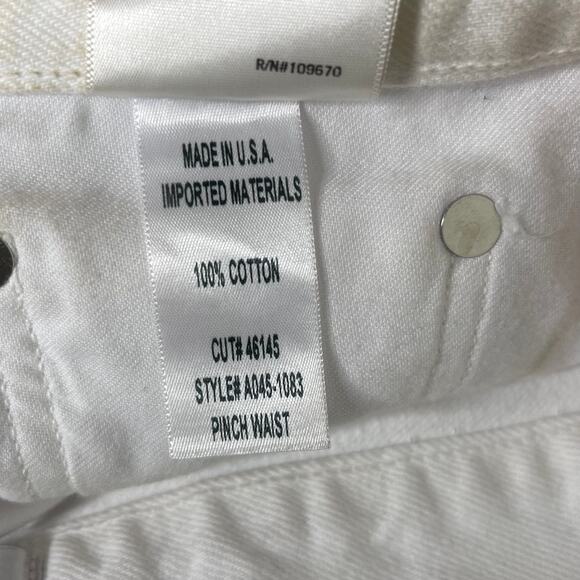 Agolde Jamie High Rise Classic Jeans 31 Pitch White Distressed Button Fly Cotton - Picture 12 of 12